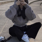 クロップドジップパーカー｜ボリュームスリーブ