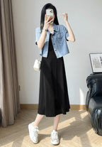 シンプルが今っぽい｜ブラックロングワンピース