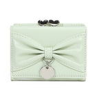 リボンチャーム｜ダブルハート留め具付き三つ折り財布