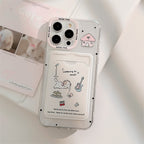 のんびりゆるねこ｜カードポケット付きクリアiPhoneケース