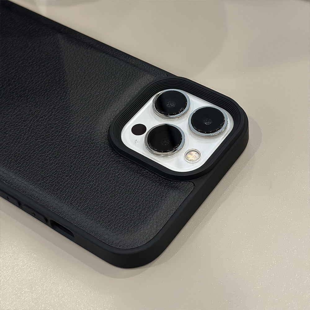 ミニマルデザイン｜レザー調ブラックケース