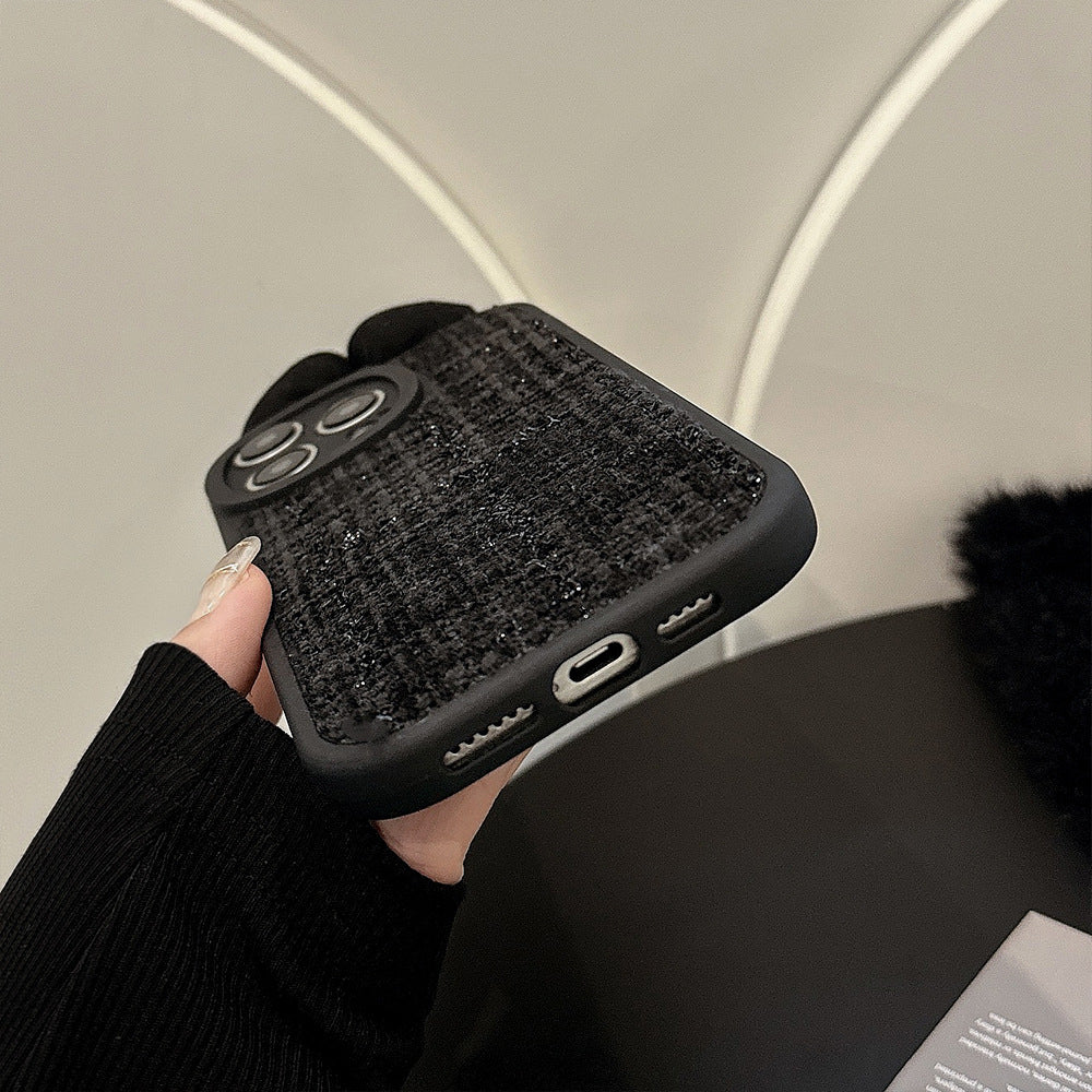 立体リボンチャーム｜ツイード調iPhoneケース