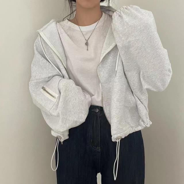 ジップスリーブショートパーカー