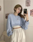 バルーンスリーブ｜クロップド丈スウェットトップス