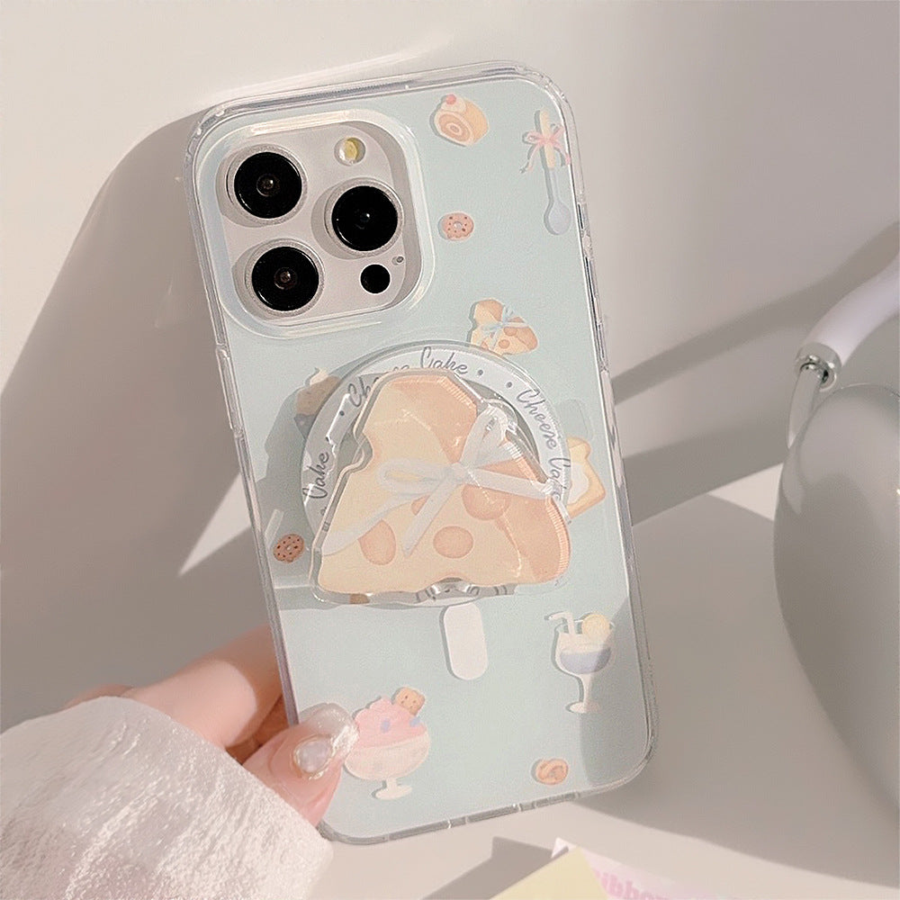 チーズケーキデザイン｜MagSafe対応クリアiPhoneケース（スタンド付き）