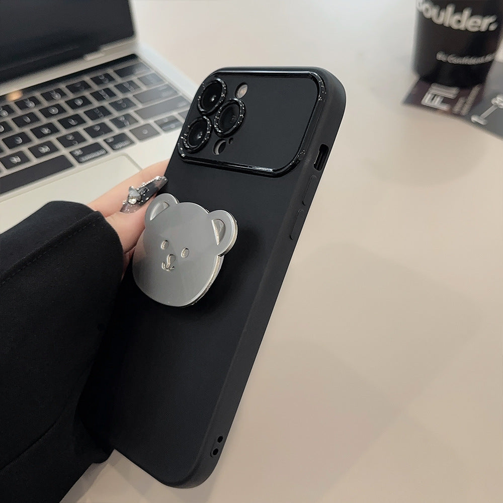 くまフェイスメタルスタンド付き｜シンプルiPhoneケース