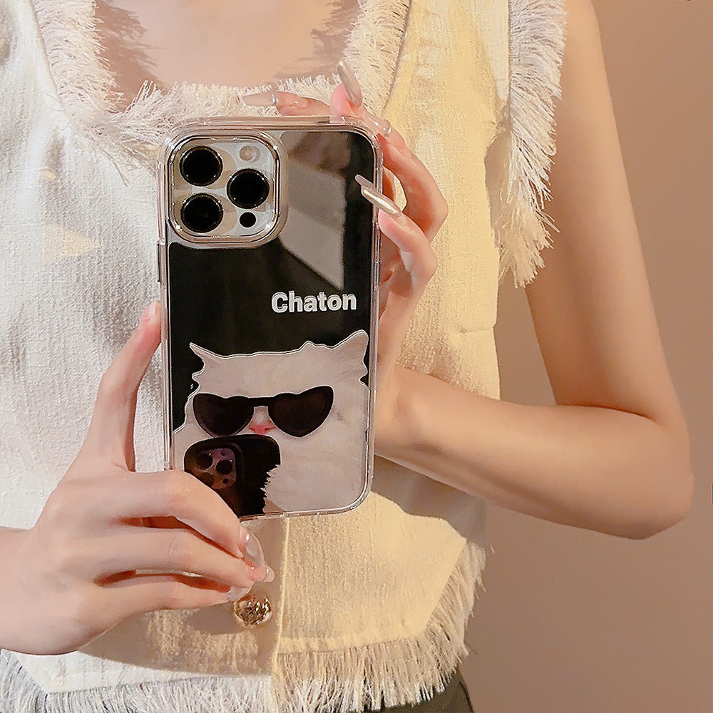 サングラスねこ｜ミラーiPhoneケース