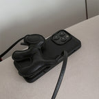 子犬チャーム付きショルダーiPhoneケース｜カード収納・ストラップ付き