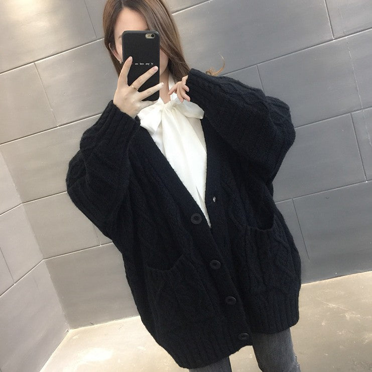 ケーブルニットオーバーカーディガン