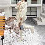 ゴールドボタンウールショートコート