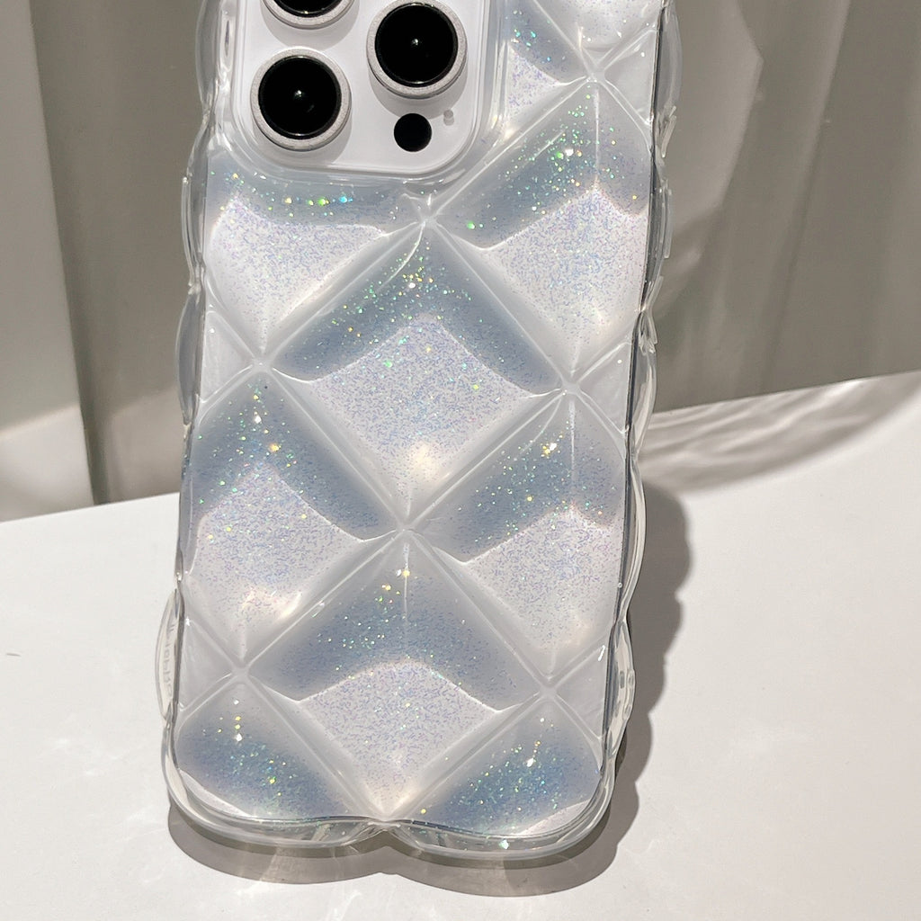 クリアキルティングラメiPhoneケース