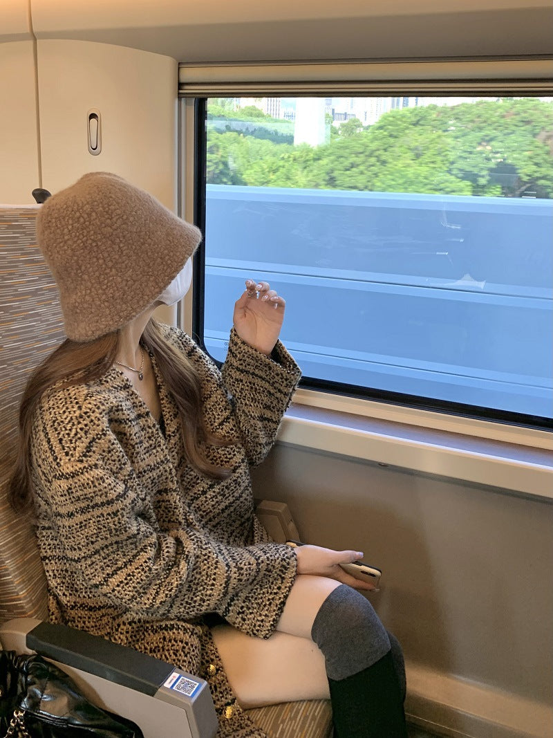 ツイードチェックオーバージャケット