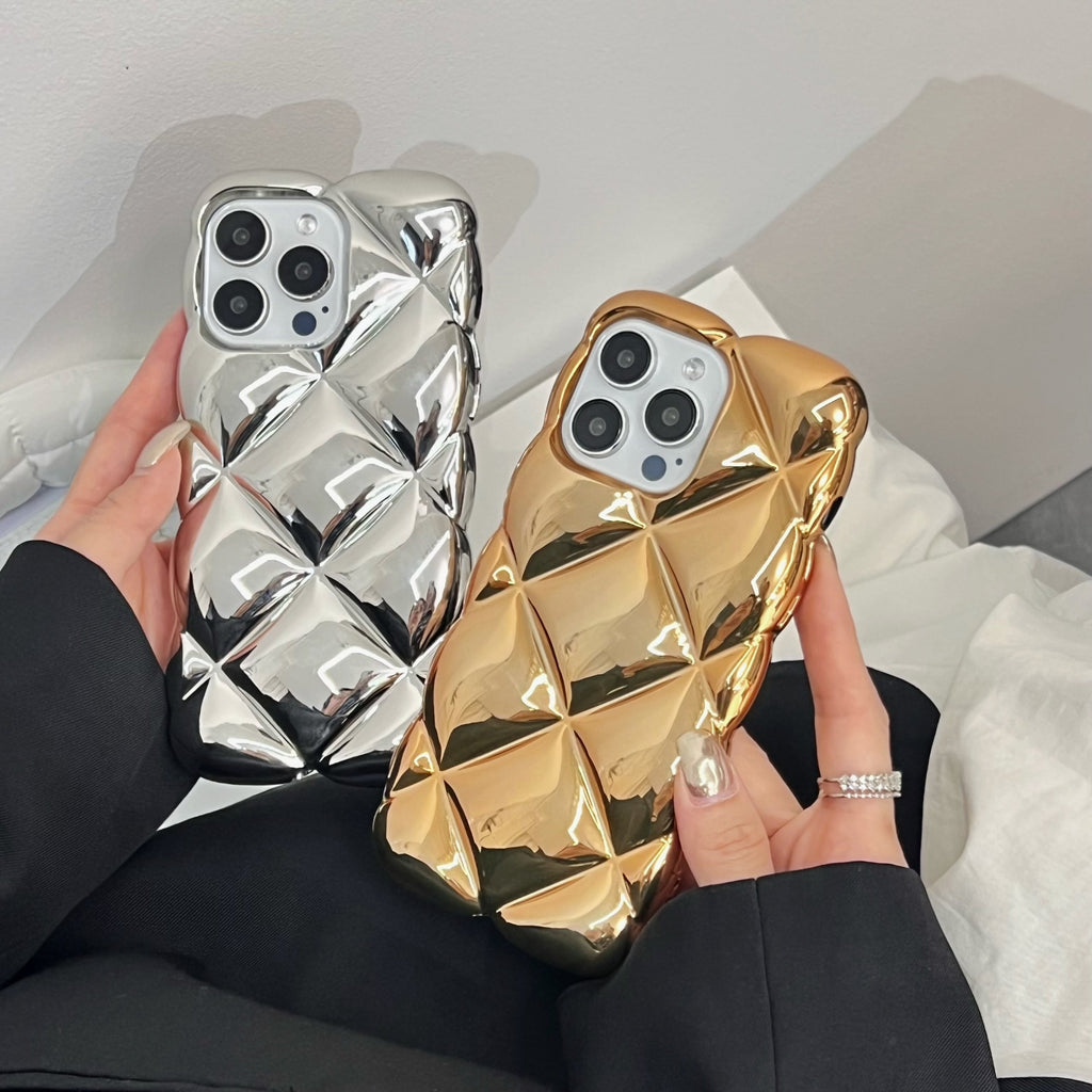 メタリックキルティングiPhoneケース