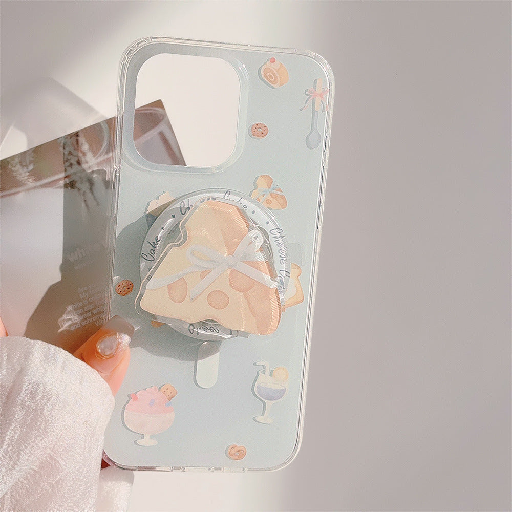 チーズケーキデザイン｜MagSafe対応クリアiPhoneケース（スタンド付き）