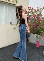 バックリボンフレアデニム