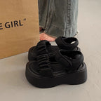 ギャザーデザイン｜厚底サンダル