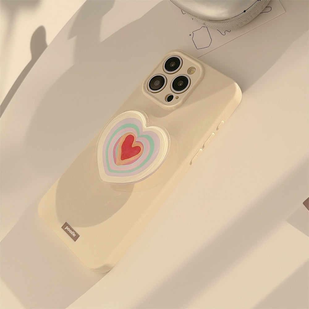 ハートスタンド付き｜クリームカラーiPhoneケース