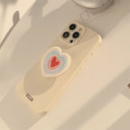 ハートスタンド付き｜クリームカラーiPhoneケース