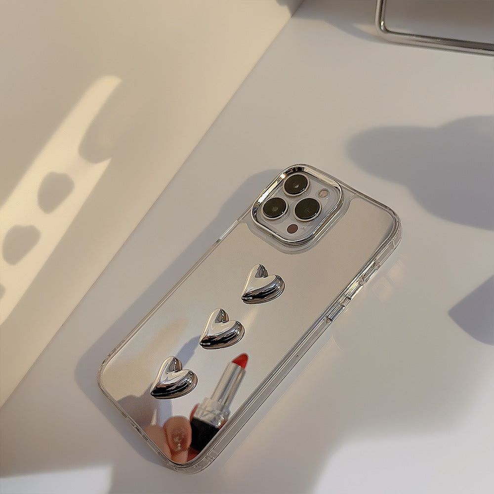 立体トリプルハート｜ミラーiPhoneケース