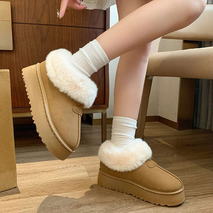 ボアショート厚底ムートンブーツ