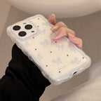 ゆるふわライン｜リボンとドットのiPhoneケース