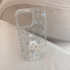 ブルーフラワー｜クリアiPhoneケース