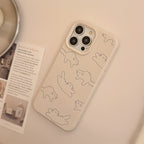 ゆるっとねこ柄｜ナチュラルベージュiPhoneケース