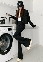 美脚シルエット｜フレアスラックスパンツ