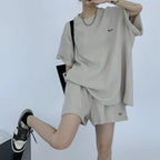 韓国ストリート｜ワッフル生地セットアップ