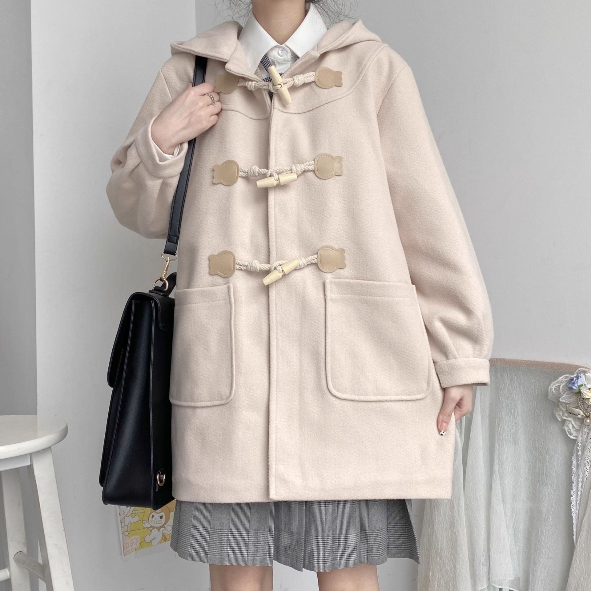 トグルボタンショートダッフルコート