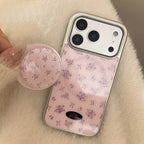 ピンクローズリボンスタンドiPhoneケース