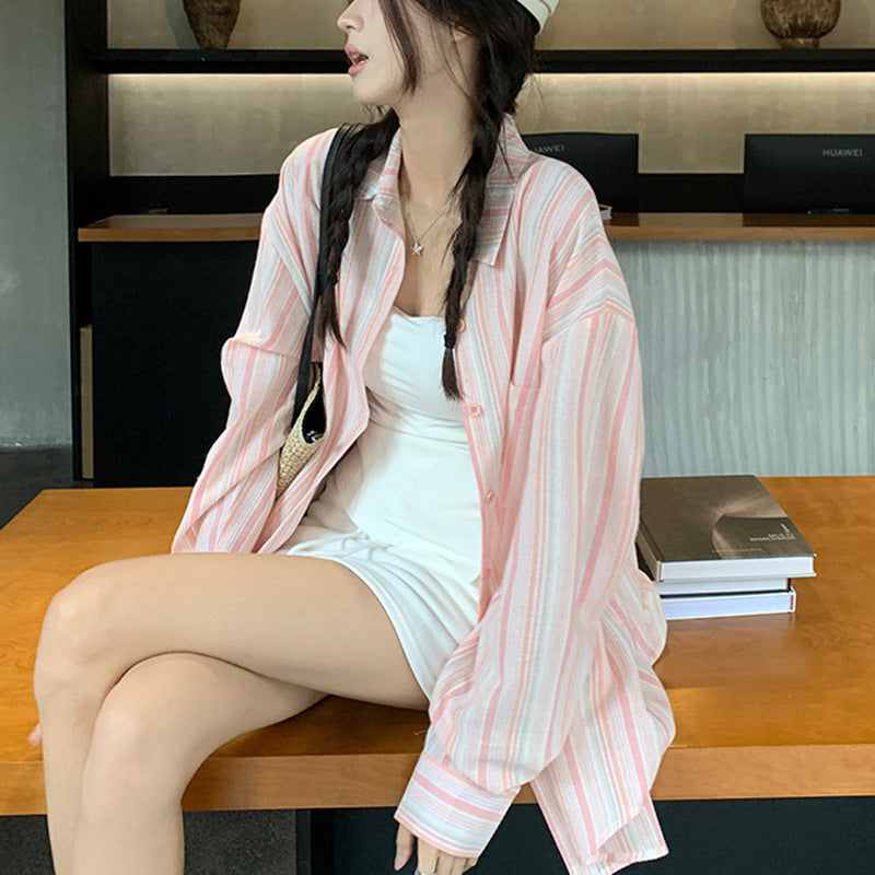 ストライプ柄｜ゆるシルエットオーバーシャツ