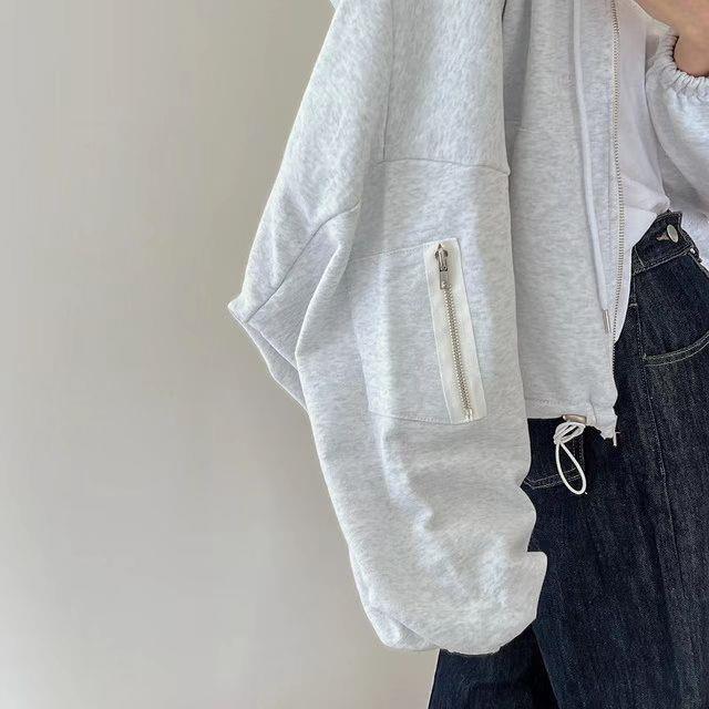 ジップスリーブショートパーカー