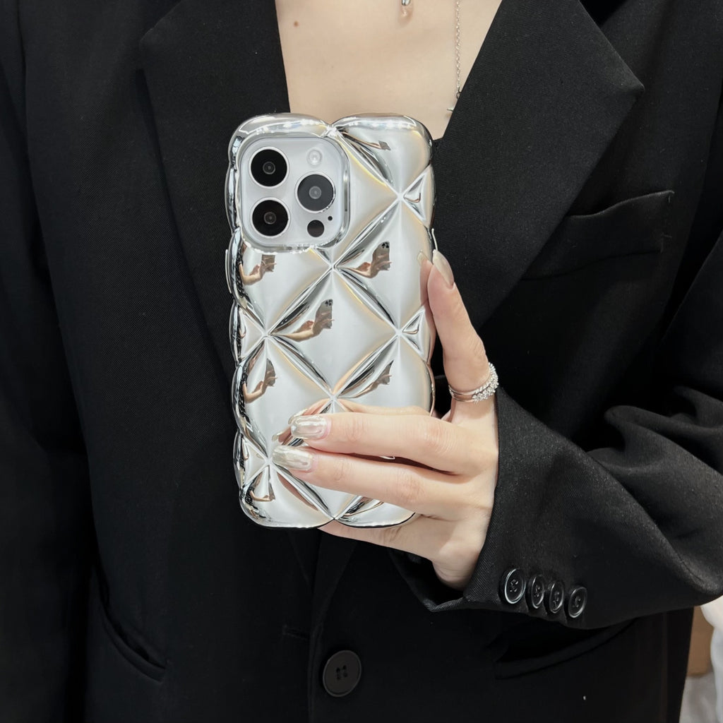 メタリックキルティングiPhoneケース