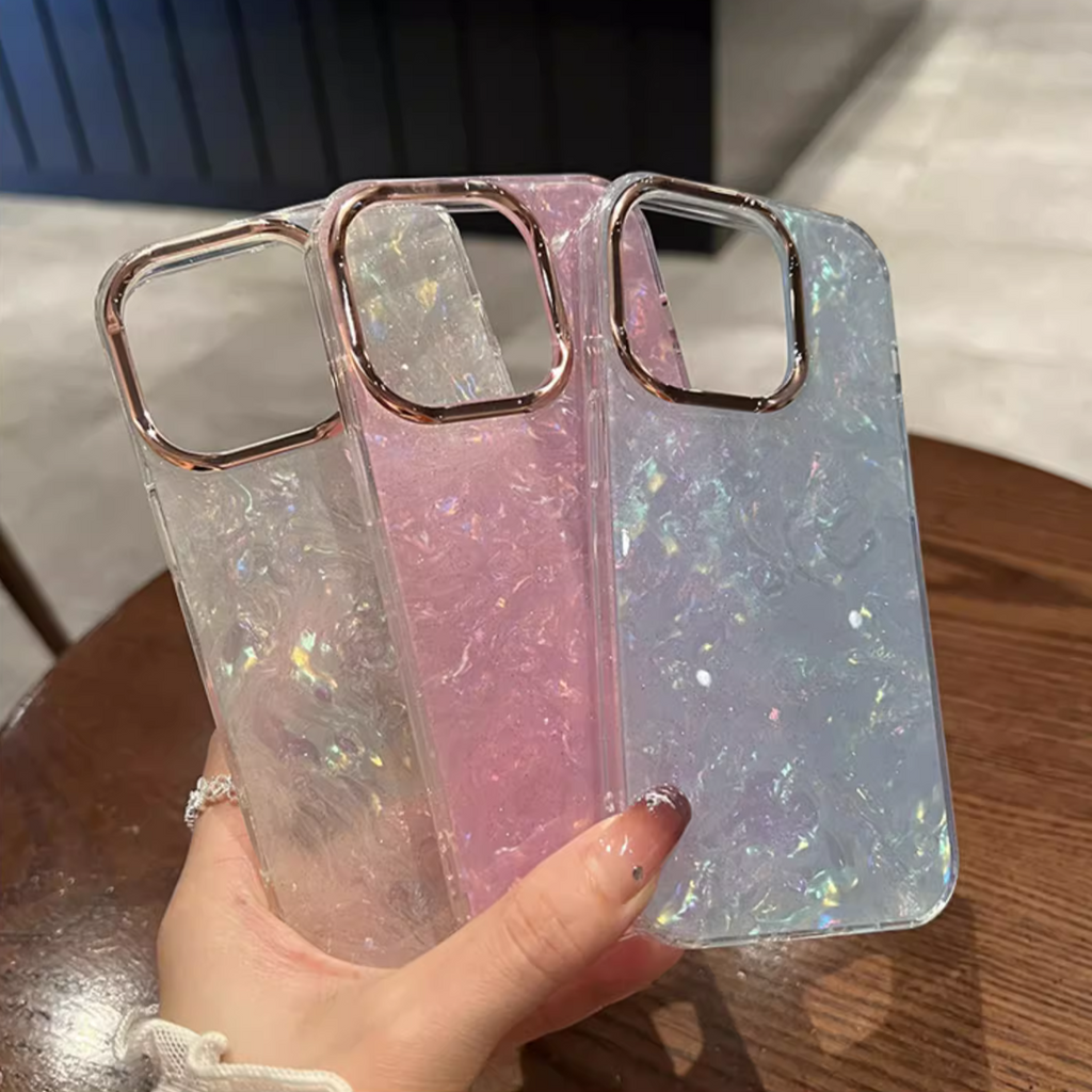グリッターシェルフレームiPhoneケース