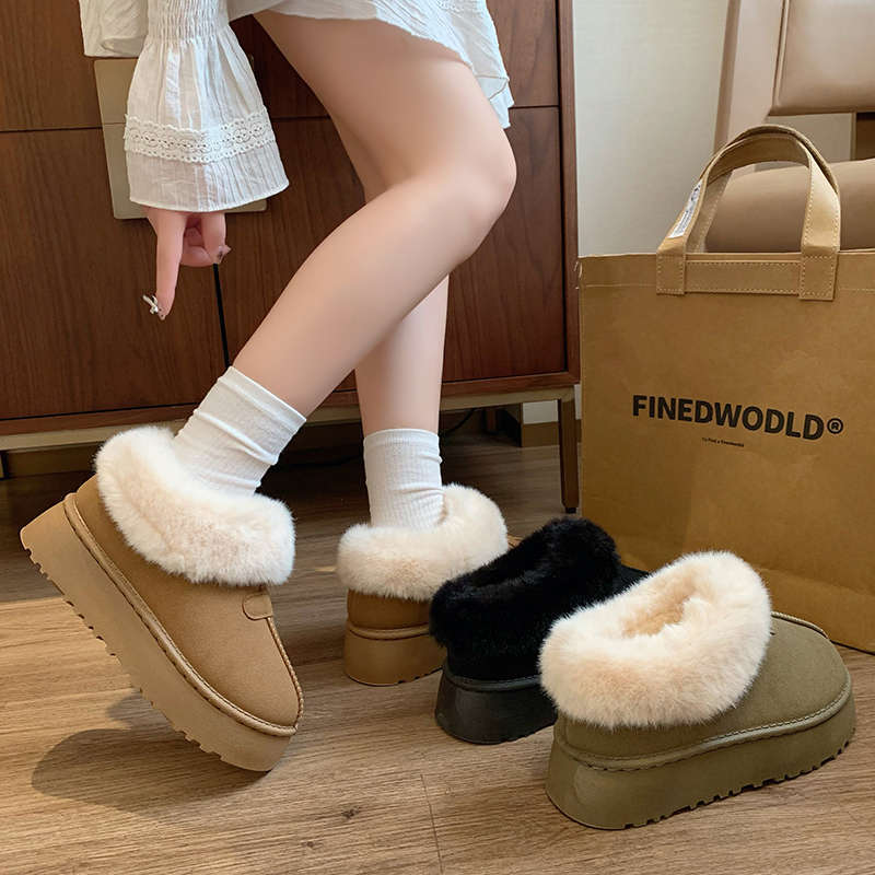 ボアショート厚底ムートンブーツ