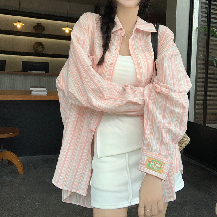 ストライプ柄｜ゆるシルエットオーバーシャツ