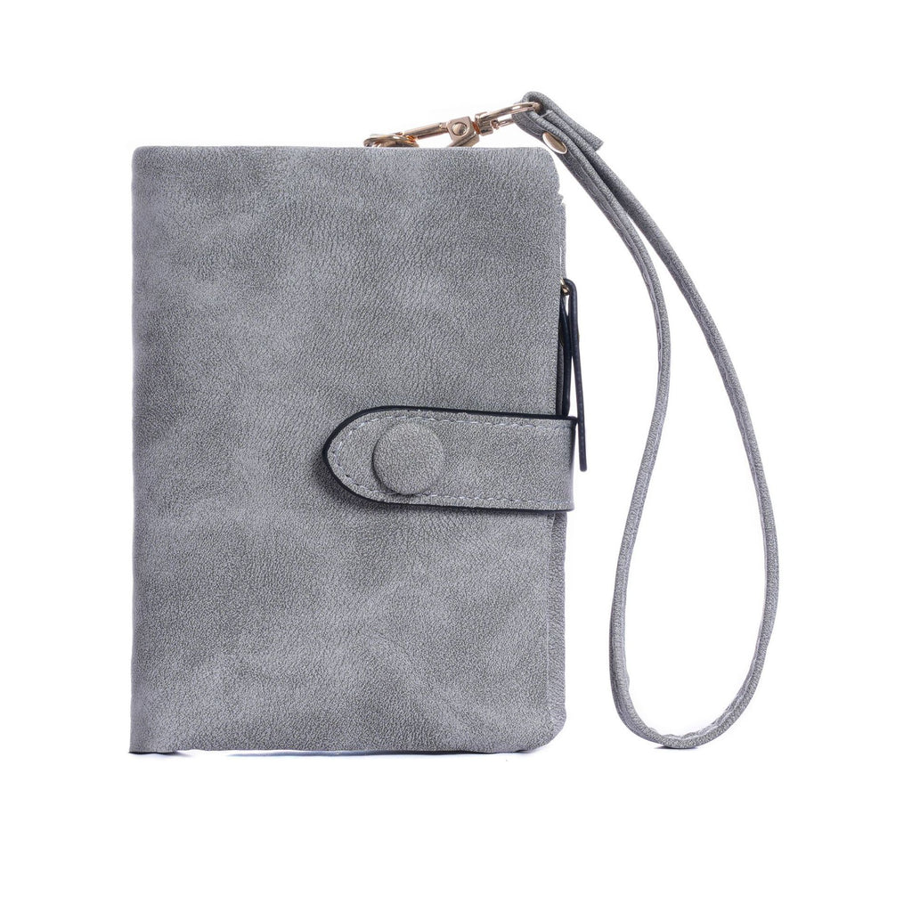 スエード調デザイン｜収納たっぷり二つ折り財布