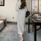 ラフかわボーダー｜フリンジ付きロングワンピース