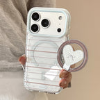 クリアギンガムハートスタンドiPhoneケース