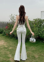 バックリボンフレアデニム