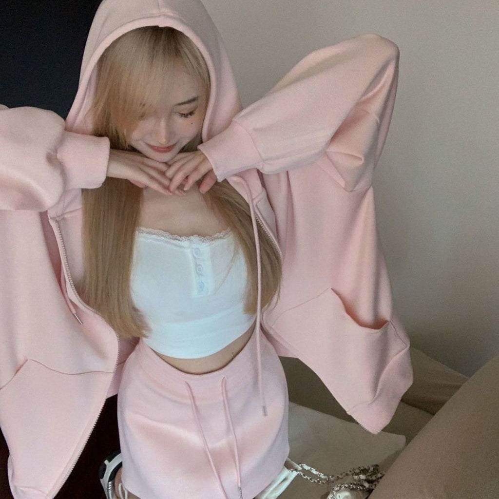 フーディー×ミニスカート セットアップ