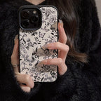 線画フラワー柄｜大人シックなiPhoneケース