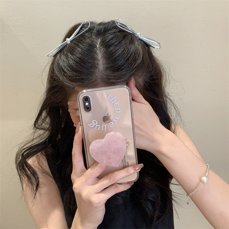 レザー調リボン｜シンプルヘアクリップ