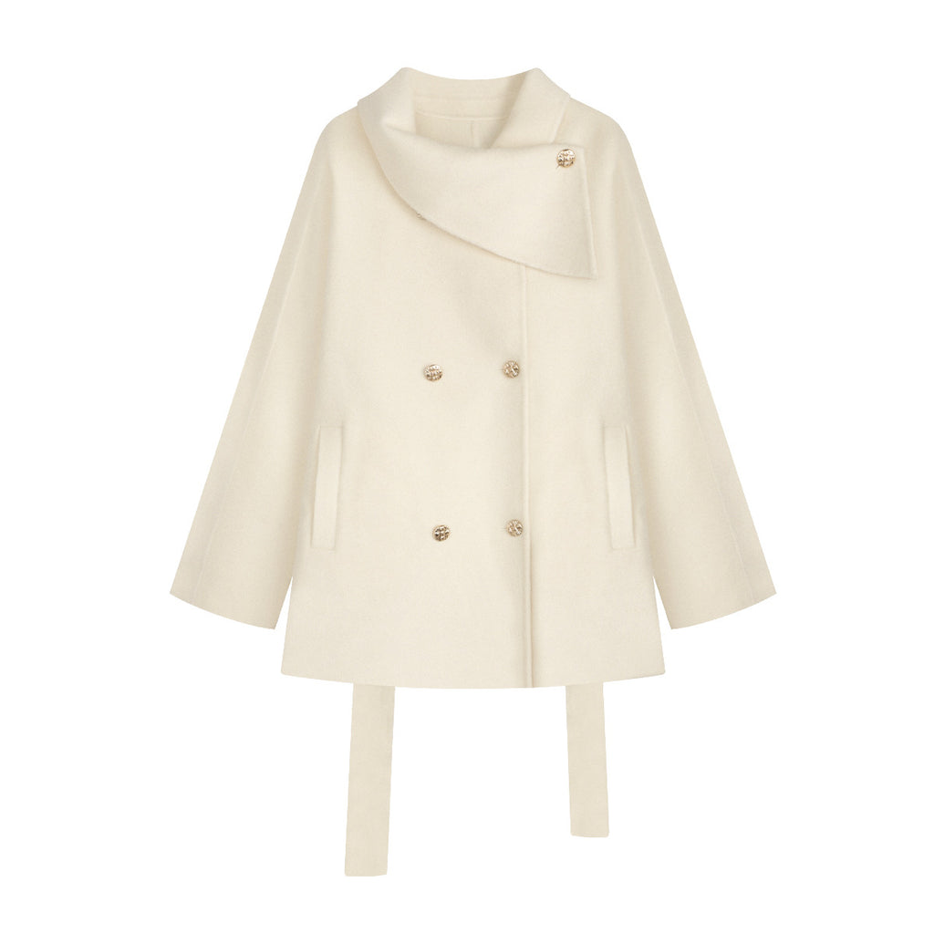 ゴールドボタンウールショートコート