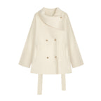 ゴールドボタンウールショートコート