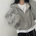 ジップスリーブショートパーカー