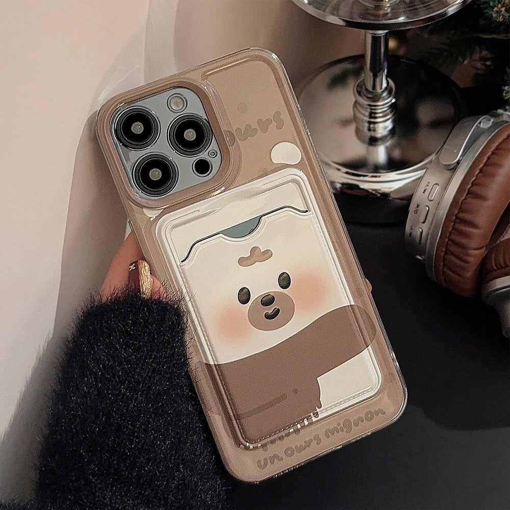 カードケース付き｜ふんわり癒しフェイスのiPhoneケース