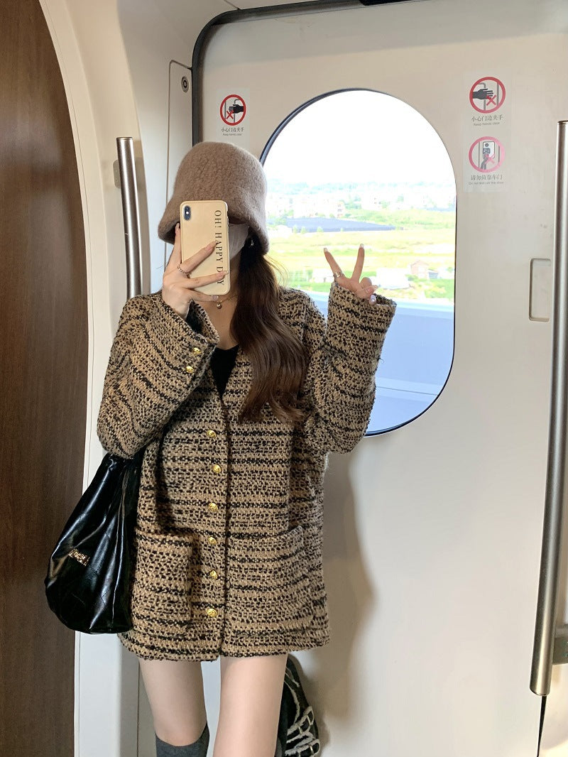 ツイードチェックオーバージャケット