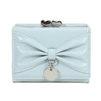 リボンチャーム｜ダブルハート留め具付き三つ折り財布